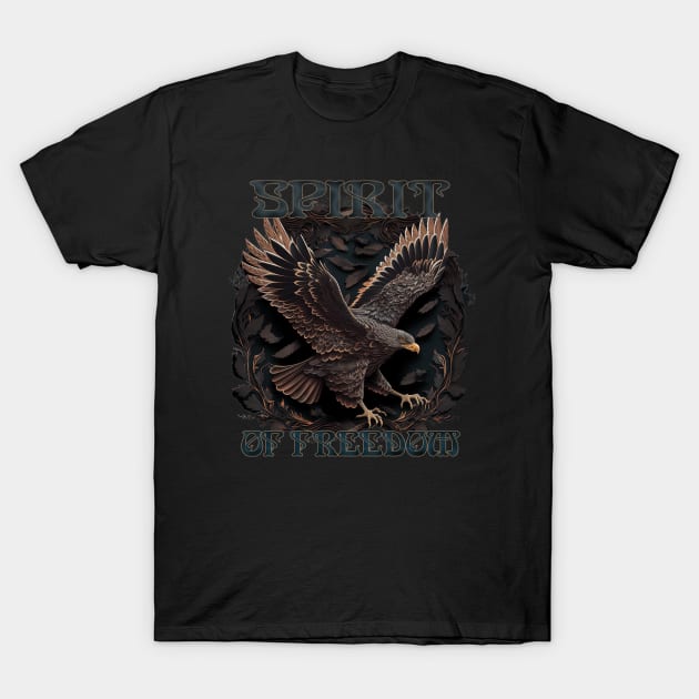 Spirit of Freedom - Majestic Golden Eagle T-Shirt by AltrusianGrace